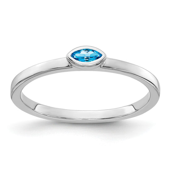Bezel-set Marquise Gemstone Ring