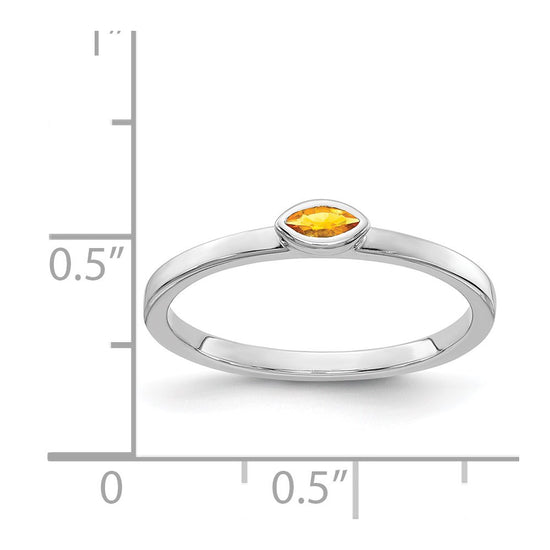 Bezel-set Marquise Gemstone Ring