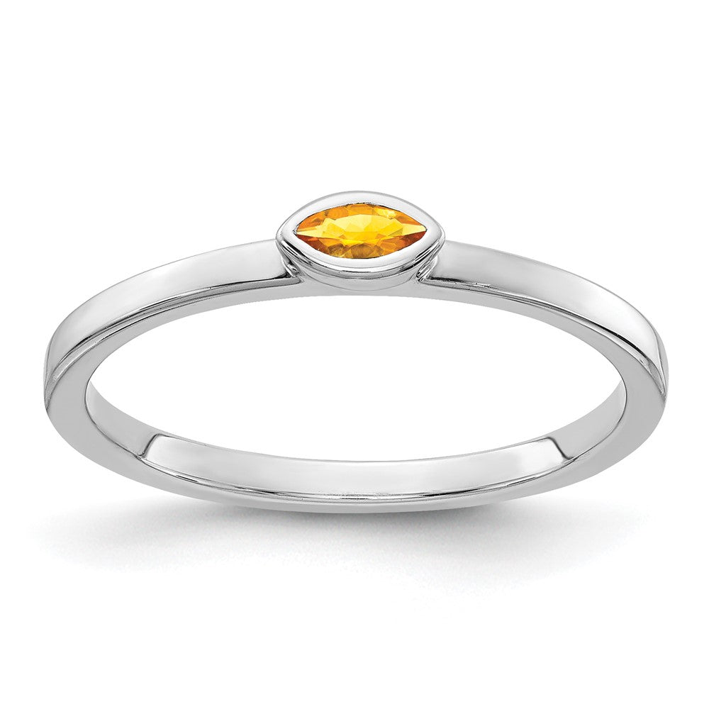 Bezel-set Marquise Gemstone Ring