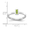 14k White Gold Bezel-set Gemstone Ring