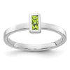 14k White Gold Bezel-set Gemstone Ring