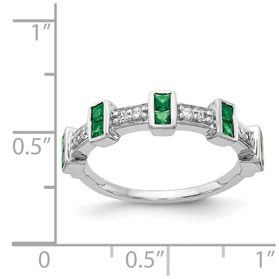 14k White Gold Diamond and Gemstone Fancy Ring