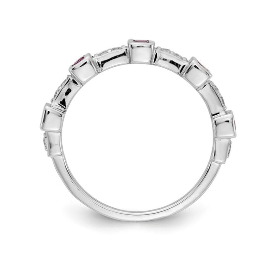 14k White Gold Diamond and Gemstone Fancy Ring