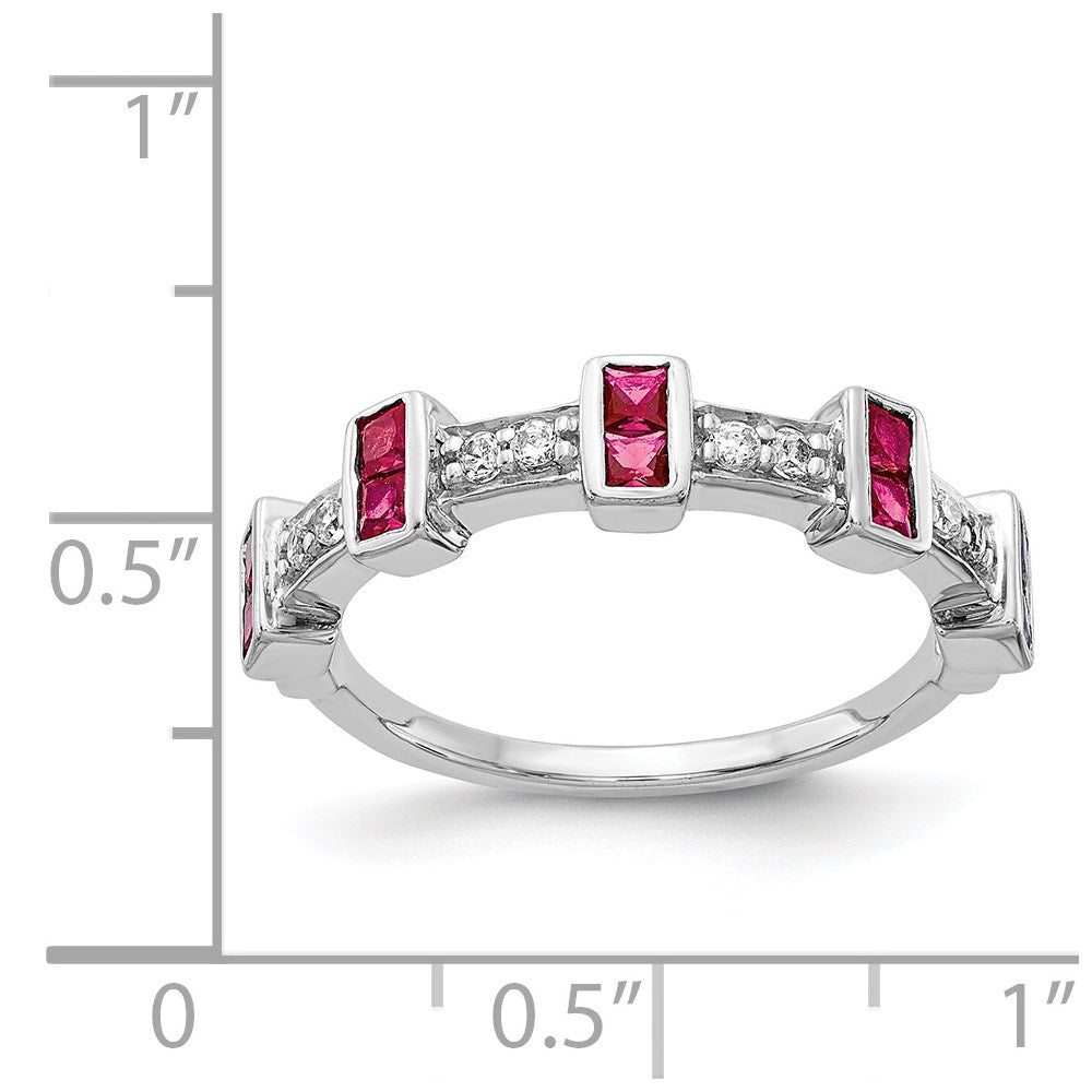 14k White Gold Diamond and Gemstone Fancy Ring
