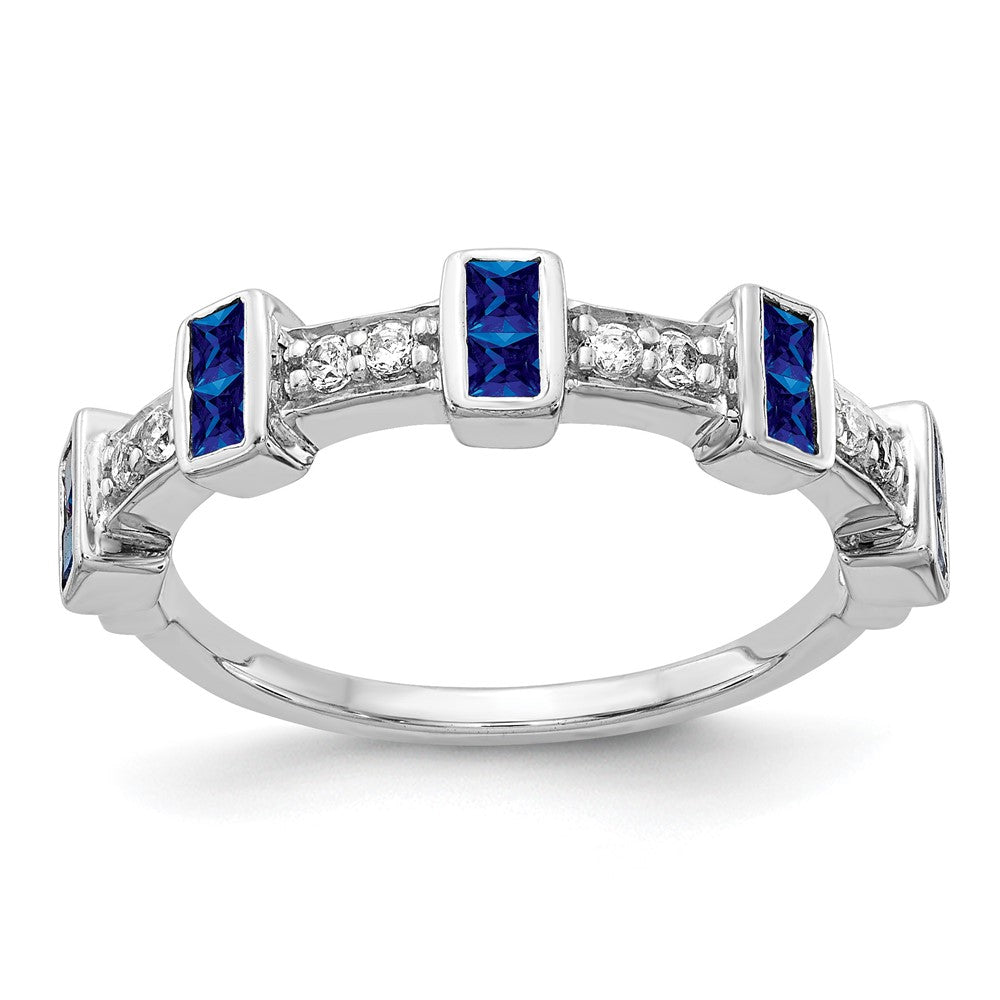 14k White Gold Diamond and Gemstone Fancy Ring