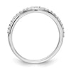 14k White Gold 2mm 1/5 carat Diamond Curved Band