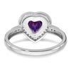 14k White Gold Heart Gemstone and Diamond Halo Ring