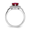 14k White Gold Heart Gemstone and Diamond Halo Ring