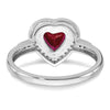 14k White Gold Heart Gemstone and Diamond Halo Ring