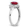 14k White Gold Heart Gemstone and Diamond Halo Ring