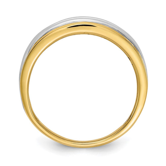 14k Two-tone 5-Stone 1/4 carat Diamond Complete Men's Channel Band