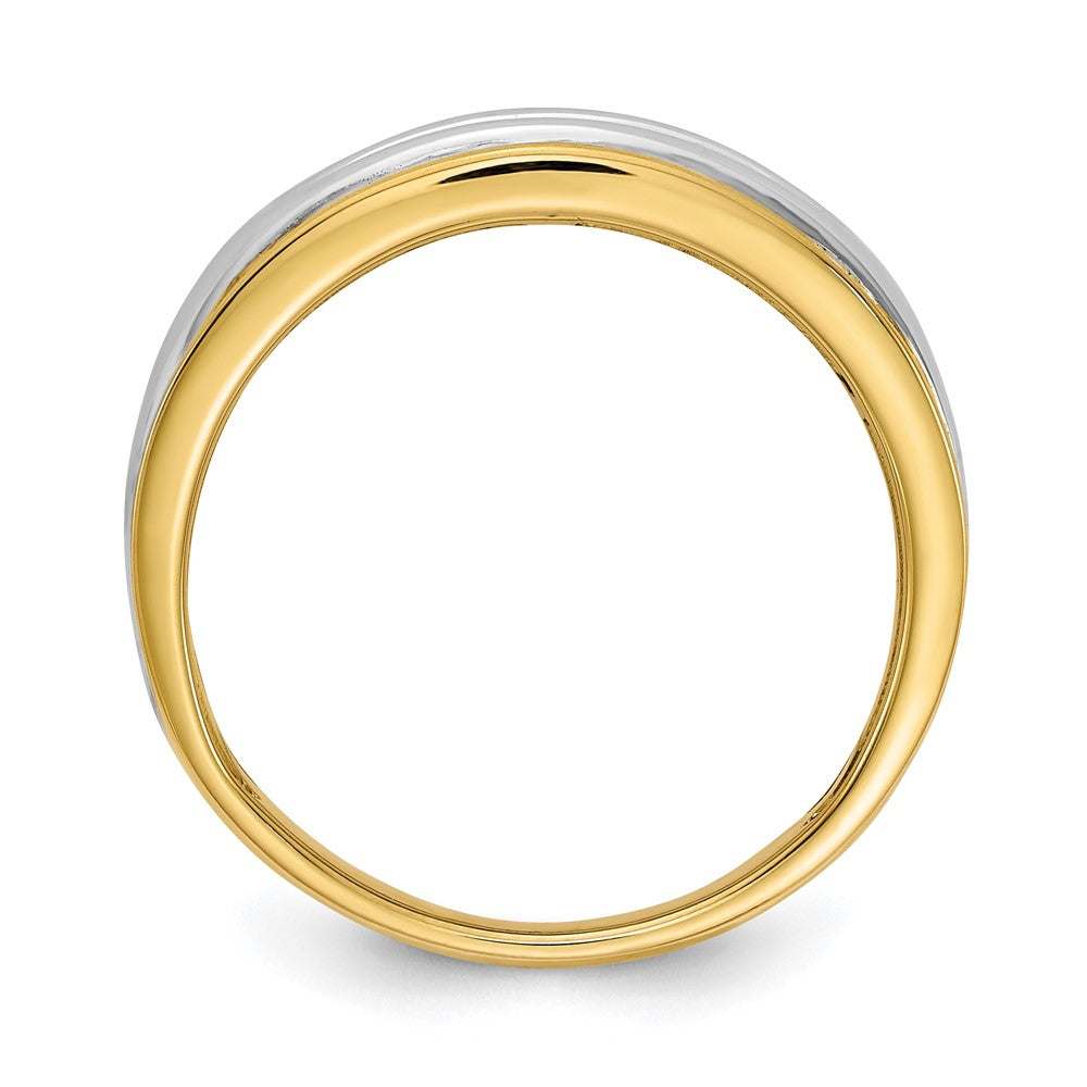 14k Two-tone 5-Stone 1/4 carat Diamond Complete Men's Channel Band