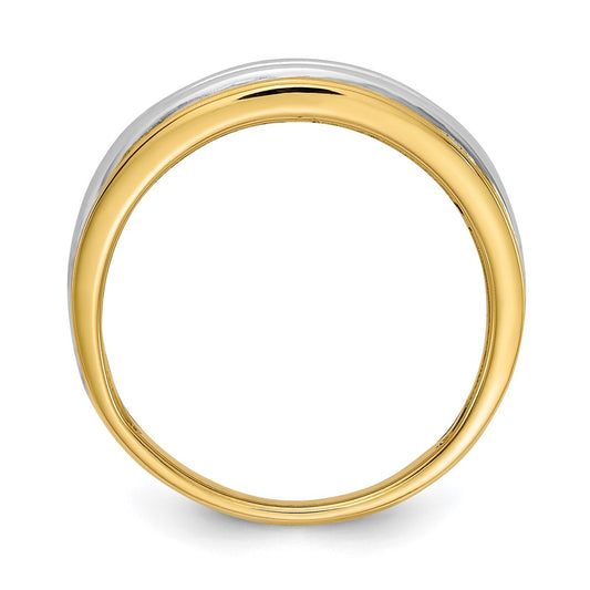 14k Two-tone 5-Stone 1/4 carat Diamond Complete Men's Channel Band