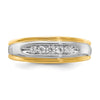 14k Two-tone 5-Stone 1/4 carat Diamond Complete Men's Channel Band