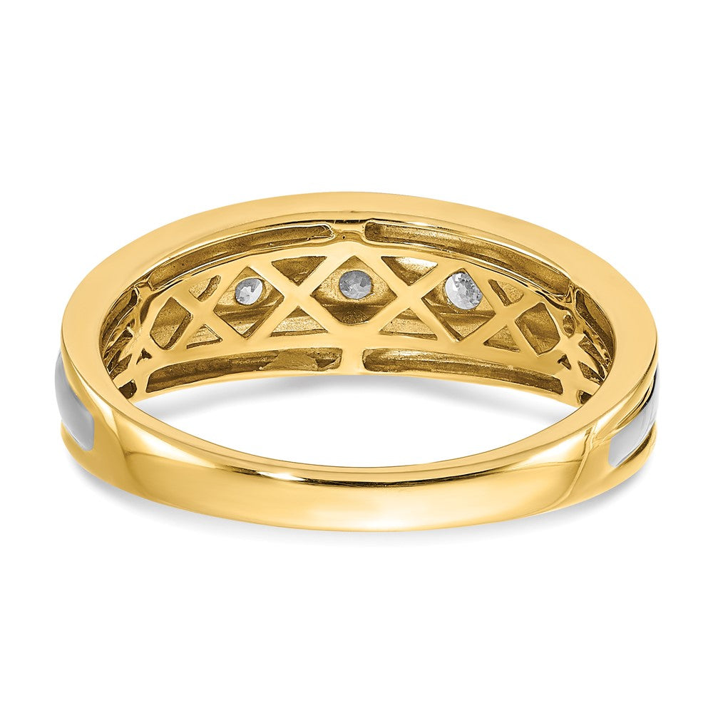 14k Two-tone 5-Stone 1/4 carat Diamond Complete Men's Channel Band