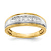 14k Two-tone 5-Stone 1/4 carat Diamond Complete Men's Channel Band