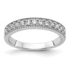 14k White Gold 3mm 3/8 carat Diamond Beaded Edge Band
