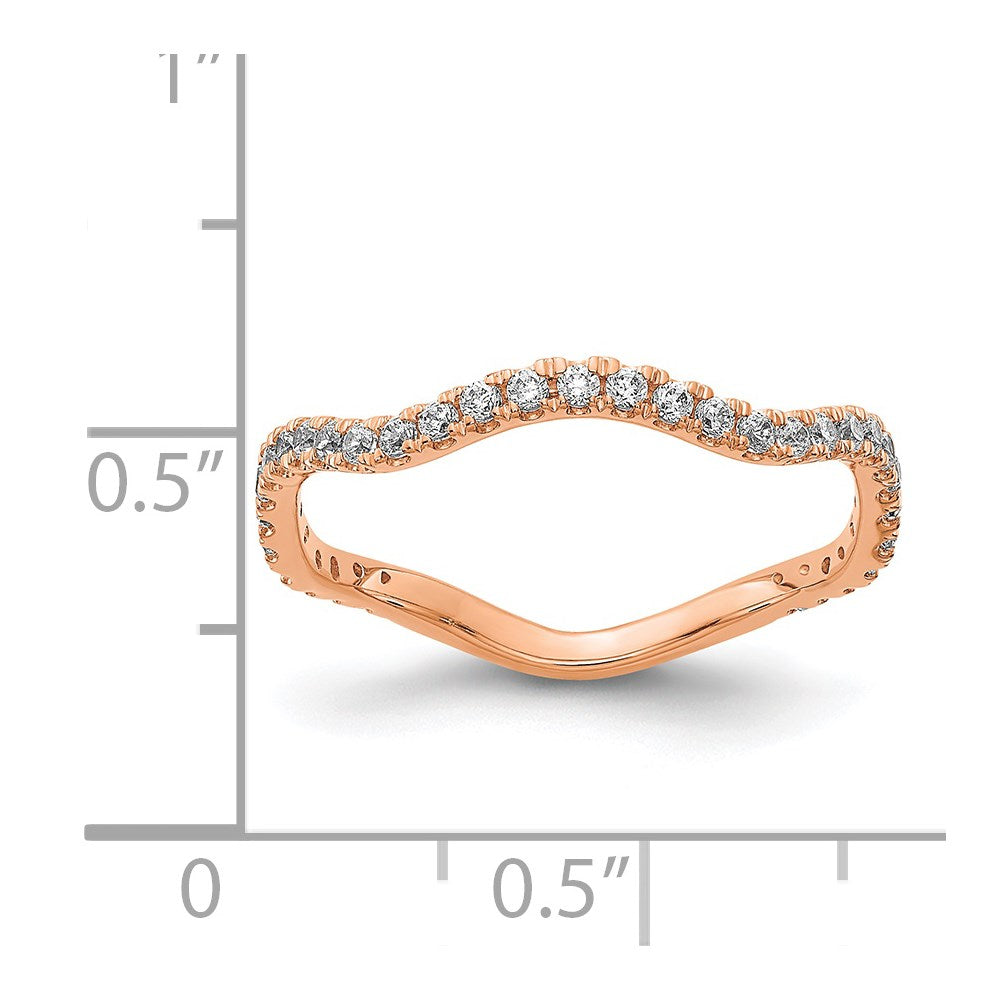 14k Rose Gold Diamond Wavy Band