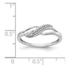 14k White Gold 1/15 carat Diamond Wave Fashion Ring