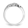 14kt White Gold Polished 1/10 carat Diamond Bypass Ring