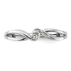 14kt White Gold Polished 1/10 carat Diamond Bypass Ring
