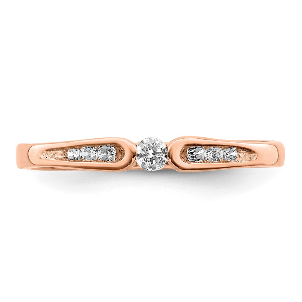 14k Rose Gold 1/8 carat Diamond Ring