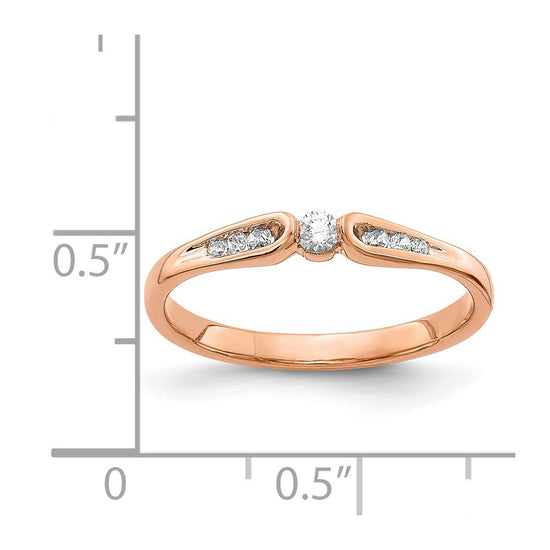 14k Rose Gold 1/8 carat Diamond Ring