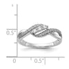 14k White Gold 3-Stone 1/4 carat Diamond Bypass Ring