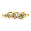 14k Polished 1/15 carat Diamond Wave Ring