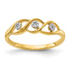 14k Polished 1/15 carat Diamond Wave Ring
