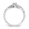14k White Gold 1/6 carat Diamond Bypass Ring