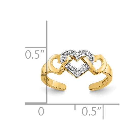 Gold Polished Heart Toe Rings