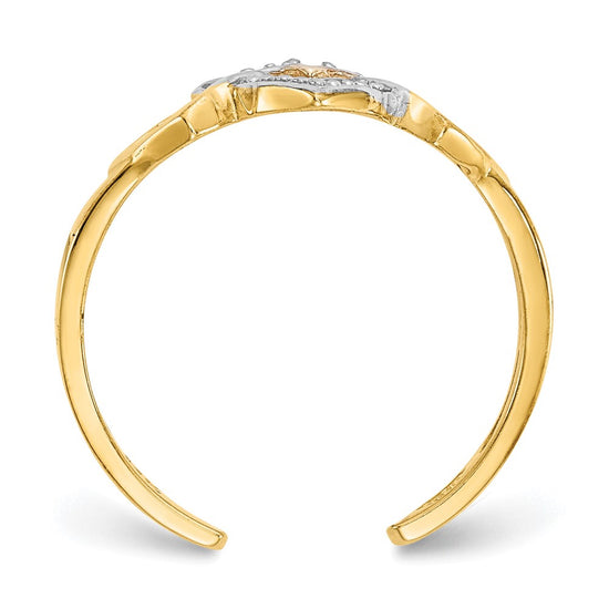 Gold Polished Heart Toe Rings
