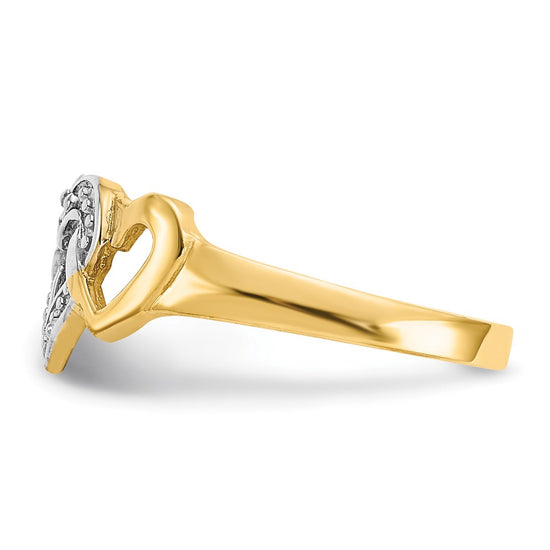 Gold Polished Heart Toe Rings
