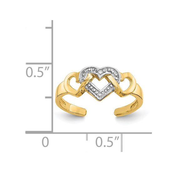 Gold Polished Heart Toe Rings
