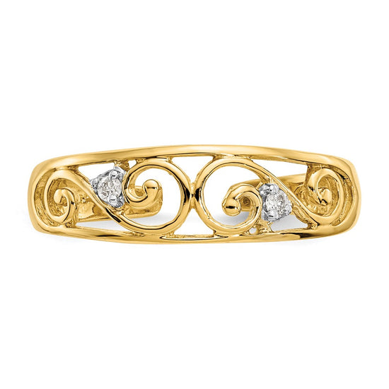 10k .02ct Diamond Scroll Toe Ring