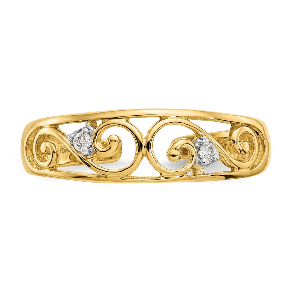 10k .02ct Diamond Scroll Toe Ring