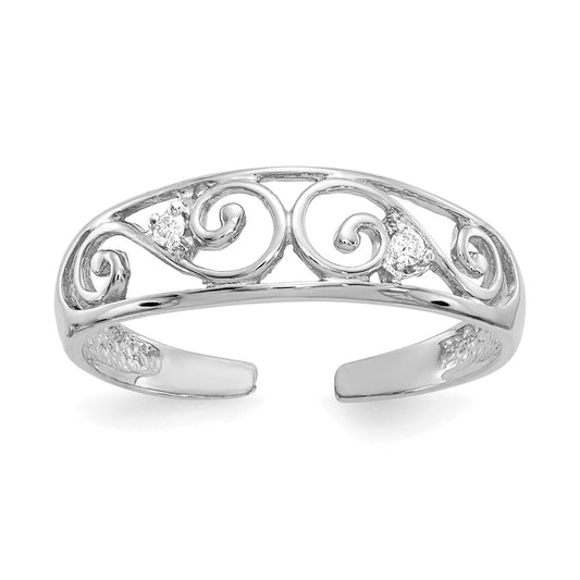 Diamond Scroll Toe Rings