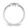 14k White Gold Polished 1/10 carat Diamond Cross Ring