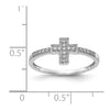 14k White Gold Polished 1/10 carat Diamond Cross Ring
