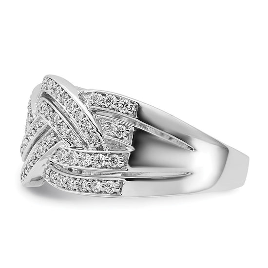 14k White Gold Woven 1/2 carat Diamond Ring