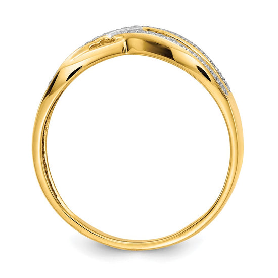 14k Polished 1/6 carat Diamond Ring