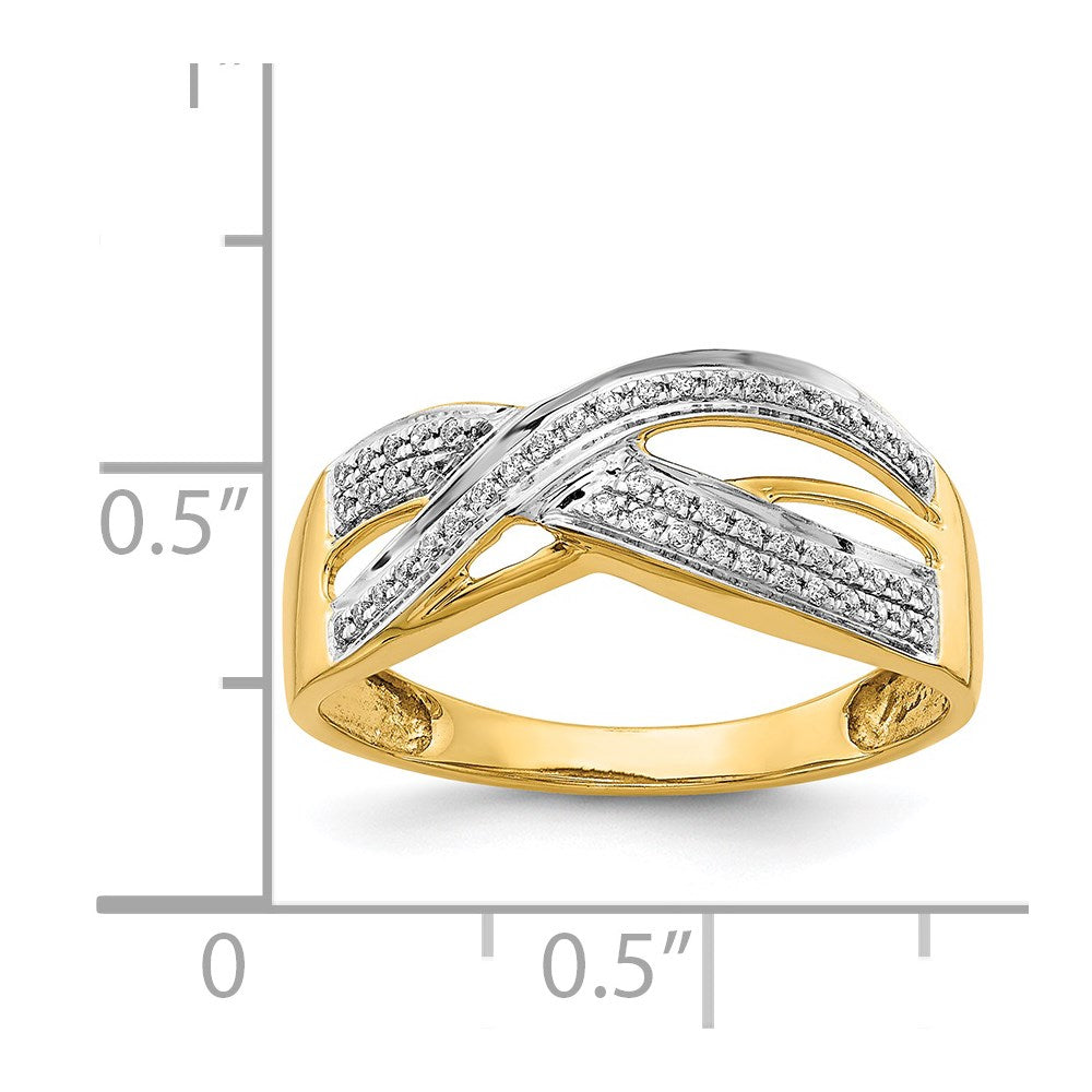 14k Polished 1/6 carat Diamond Ring