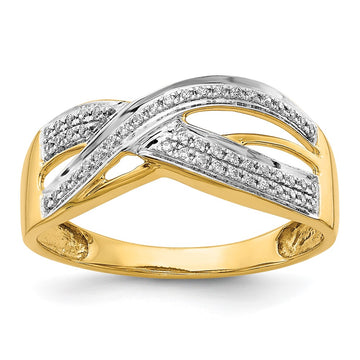 14k Polished 1/6 carat Diamond Ring