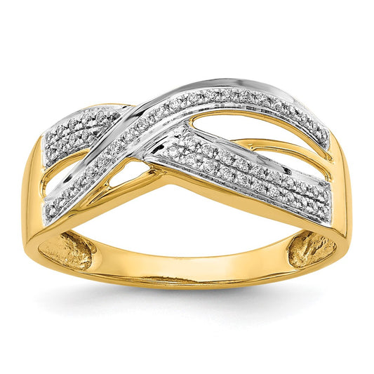 14k Polished 1/6 carat Diamond Ring