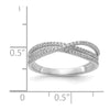 14k White Gold 1/4 carat Diamond 3-Strand Ring