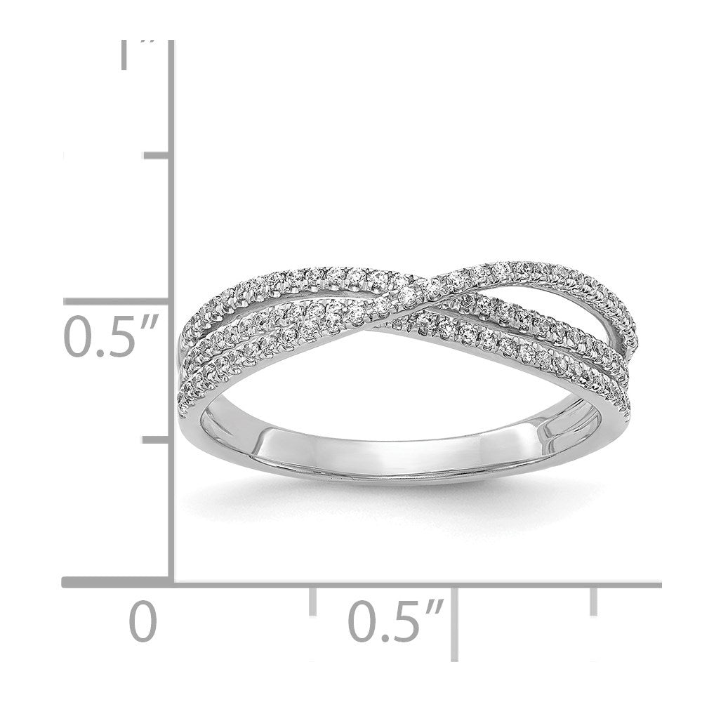 14k White Gold 1/4 carat Diamond 3-Strand Ring
