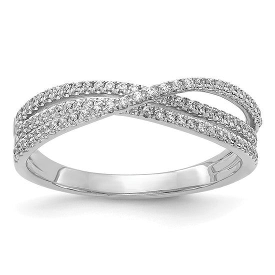 14k White Gold 1/4 carat Diamond 3-Strand Ring