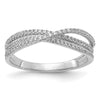 14k White Gold 1/4 carat Diamond 3-Strand Ring