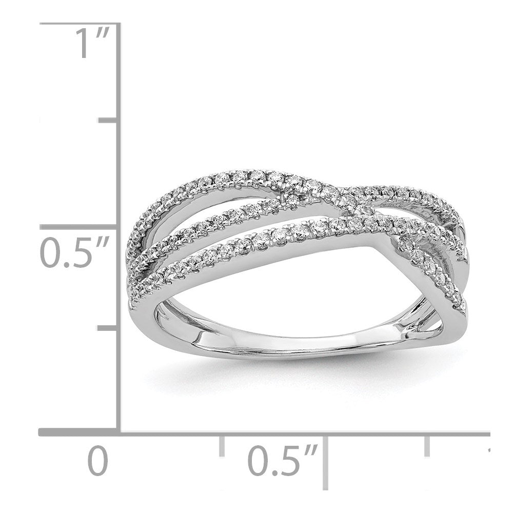 14k White Gold 1/4 carat Diamond 3-Strand Ring